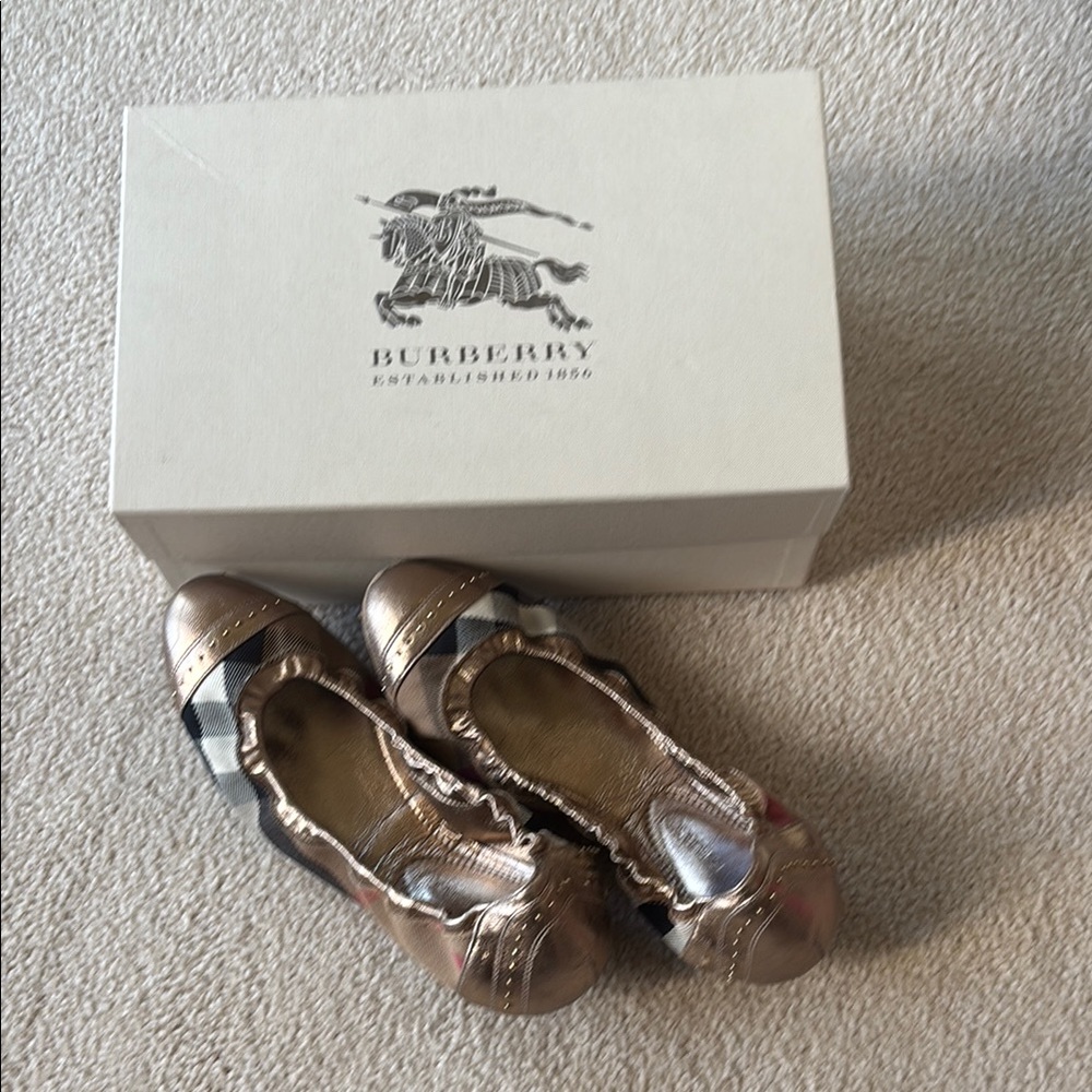 Burberry Bridle House Check Southwark Ballerina Flats with Studs